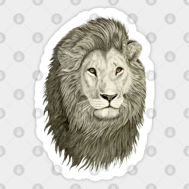 Lion with golden eyes Sticker by Lara Plume